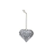 ANTIQUE SILVER HANGING HEART 8X7c